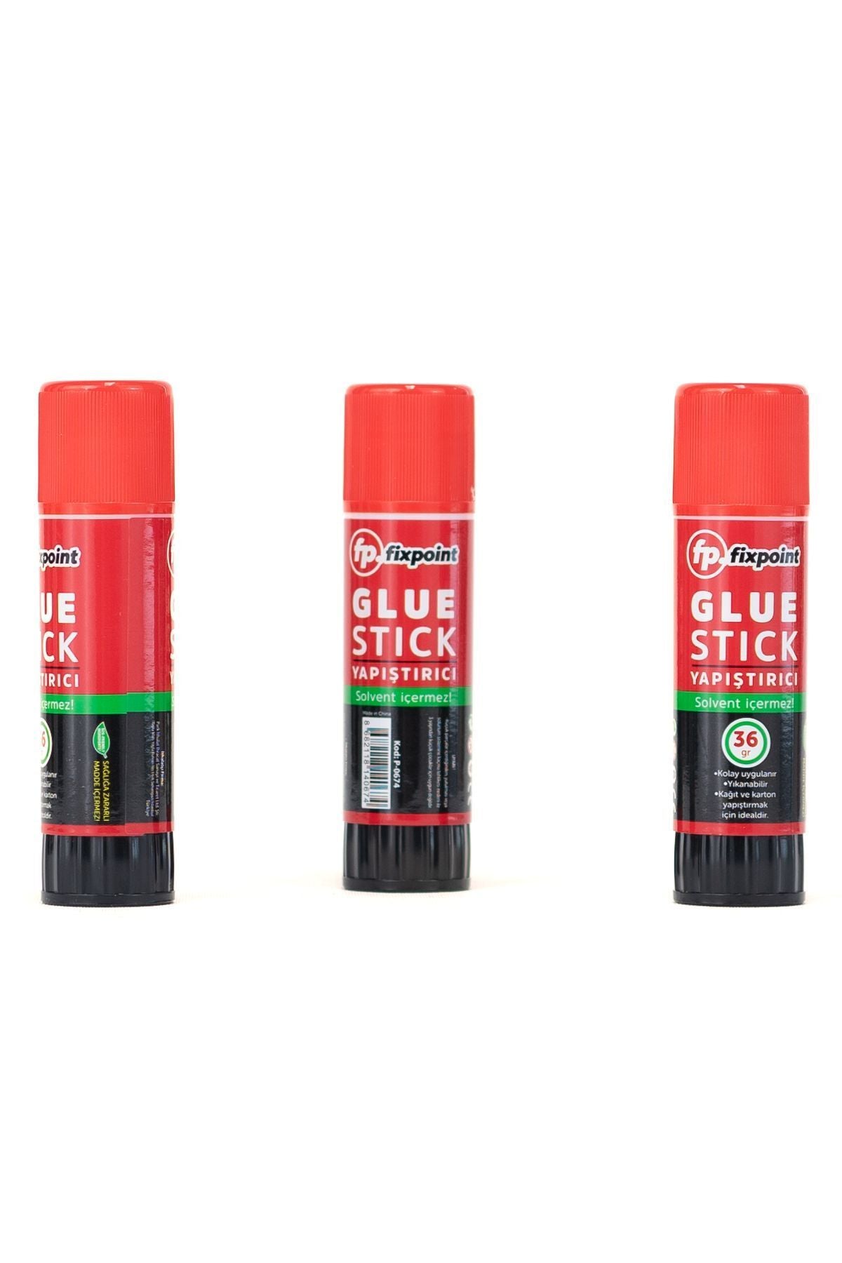 Kırtasiye Glue Stick Yapıştırıcı Büyük Boy Yıkanabilir Solvent içermez Dayanıklı 3 Adet